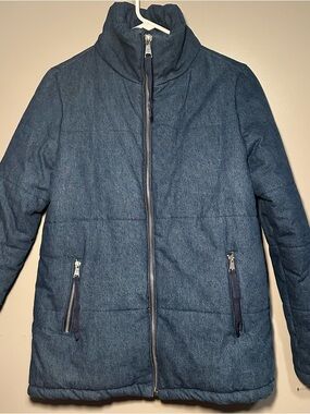 Romeo & Juliet Couture women’s Denim-Style Navy Puffer Jacket